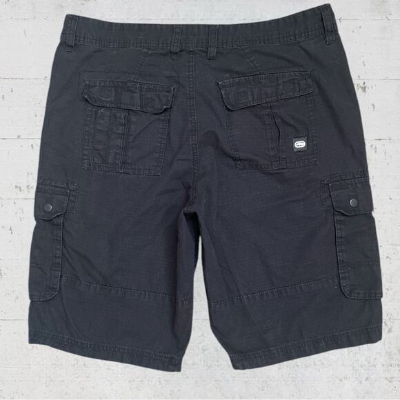 ECKO UNLTD Cargo Shorts Black Men SZ 34 Relaxed Baggy Fit Ripstop Skater Hip Hop - Picture 4 of 10